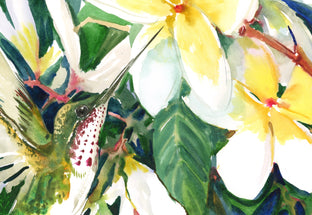 Original art for sale at UGallery.com | Hummingbird and Primula by Suren Nersisyan | $325 | watercolor painting | 12' h x 16' w | photo 3