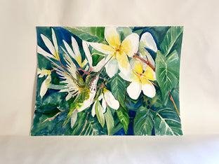 Original art for sale at UGallery.com | Hummingbird and Primula by Suren Nersisyan | $325 | watercolor painting | 12' h x 16' w | photo 4