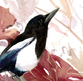 Original art for sale at UGallery.com | Magpie and Grape Vine, Fall by Suren Nersisyan | $325 | watercolor painting | 12' h x 16' w | thumbnail 2