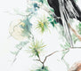Original art for sale at UGallery.com | Raven, Moon and Pine Tree by Suren Nersisyan | $350 | watercolor painting | 24' h x 18' w | thumbnail 3