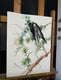 Original art for sale at UGallery.com | Raven, Moon and Pine Tree by Suren Nersisyan | $350 | watercolor painting | 24' h x 18' w | thumbnail 4