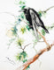 Original art for sale at UGallery.com | Raven, Moon and Pine Tree by Suren Nersisyan | $350 | watercolor painting | 24' h x 18' w | thumbnail 1