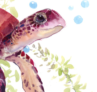 Original art for sale at UGallery.com | Sea Turtle by Suren Nersisyan | $325 | watercolor painting | 12' h x 16' w | photo 3