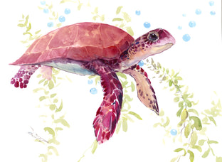 Original art for sale at UGallery.com | Sea Turtle by Suren Nersisyan | $325 | watercolor painting | 12' h x 16' w | photo 1