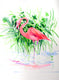 Original art for sale at UGallery.com | Standing Flamingo by Suren Nersisyan | $350 | watercolor painting | 24' h x 18' w | thumbnail 1