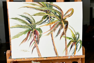 Original art for sale at UGallery.com | Wind, Coconut Palms (Composition 1) by Suren Nersisyan | $400 | watercolor painting | 18' h x 24' w | photo 2