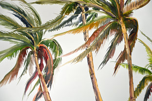 Original art for sale at UGallery.com | Wind, Coconut Palms (Composition 1) by Suren Nersisyan | $400 | watercolor painting | 18' h x 24' w | photo 4