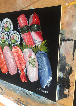 Original art for sale at UGallery.com | Sushi II by Kristine Kainer | $575 | oil painting | 8' h x 10' w | photo 2