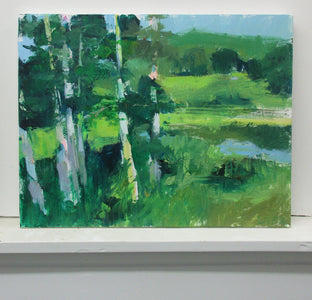 Original art for sale at UGallery.com | Swan Pond, Vermont by Janet Dyer | $625 | acrylic painting | 14' h x 18' w | photo 3