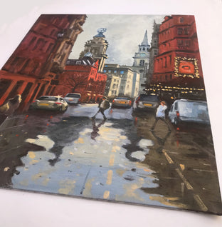 Original art for sale at UGallery.com | Sun Shines in St. MartinÕs Lane, London by Swarup Dandapat | $1,000 | oil painting | 20' h x 16' w | photo 2