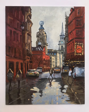 Original art for sale at UGallery.com | Sun Shines in St. MartinÕs Lane, London by Swarup Dandapat | $1,000 | oil painting | 20' h x 16' w | photo 3