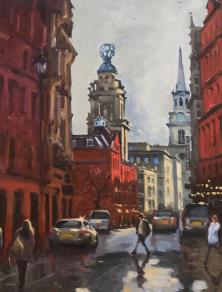 Original art for sale at UGallery.com | Sun Shines in St. MartinÕs Lane, London by Swarup Dandapat | $1,000 | oil painting | 20' h x 16' w | photo 4