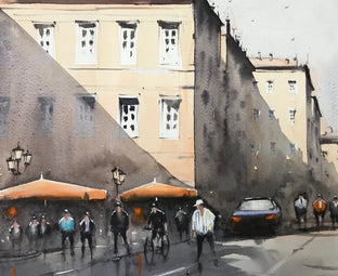Original art for sale at UGallery.com | A Roman Holiday by Swarup Dandapat | $750 | watercolor painting | 15' h x 22' w | photo 4