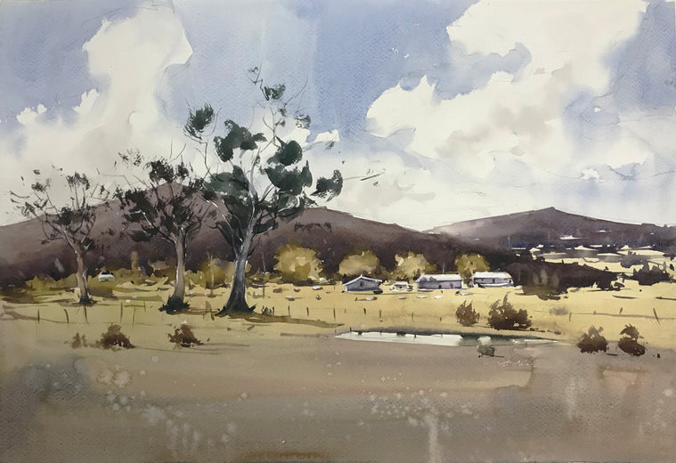 Clouds over the Hills by Swarup Dandapat |  Side View of Artwork 