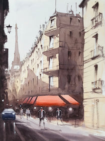watercolor painting by Swarup Dandapat titled Hello Paris