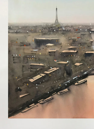 Paris in Twilight by Swarup Dandapat |  Side View of Artwork 