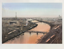Original art for sale at UGallery.com | Paris in Twilight by Swarup Dandapat | $750 | watercolor painting | 15' h x 22' w | thumbnail 3