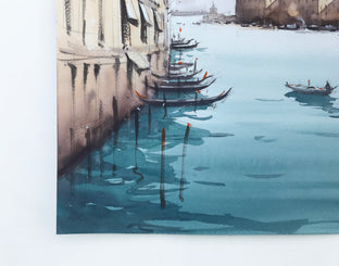 Original art for sale at UGallery.com | Sailing with the Venice Clouds by Swarup Dandapat | $650 | watercolor painting | 14.2' h x 14.2' w | photo 2