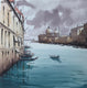 Original art for sale at UGallery.com | Sailing with the Venice Clouds by Swarup Dandapat | $650 | watercolor painting | 14.2' h x 14.2' w | thumbnail 1