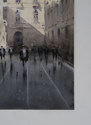 Original art for sale at UGallery.com | That Sunlit Balcony by Swarup Dandapat | $750 | watercolor painting | 22' h x 12' w | photo 2