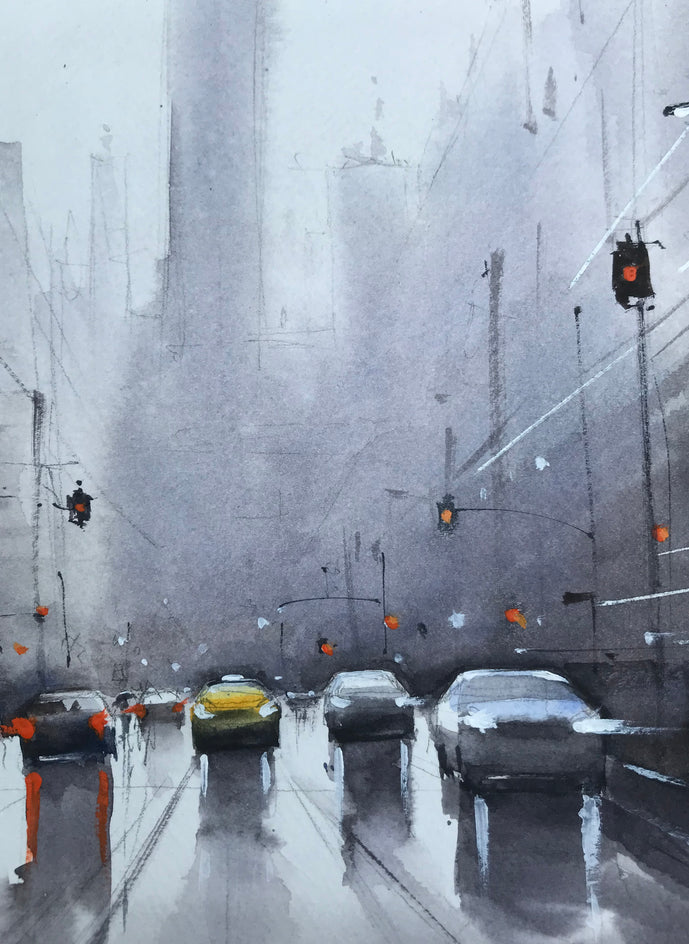The Liquid City by Swarup Dandapat |  Closeup View of Artwork 