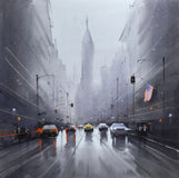 Original art for sale at UGallery.com | The Liquid City by Swarup Dandapat | $650 | watercolor painting | 14.2' h x 14.2' w | thumbnail 1
