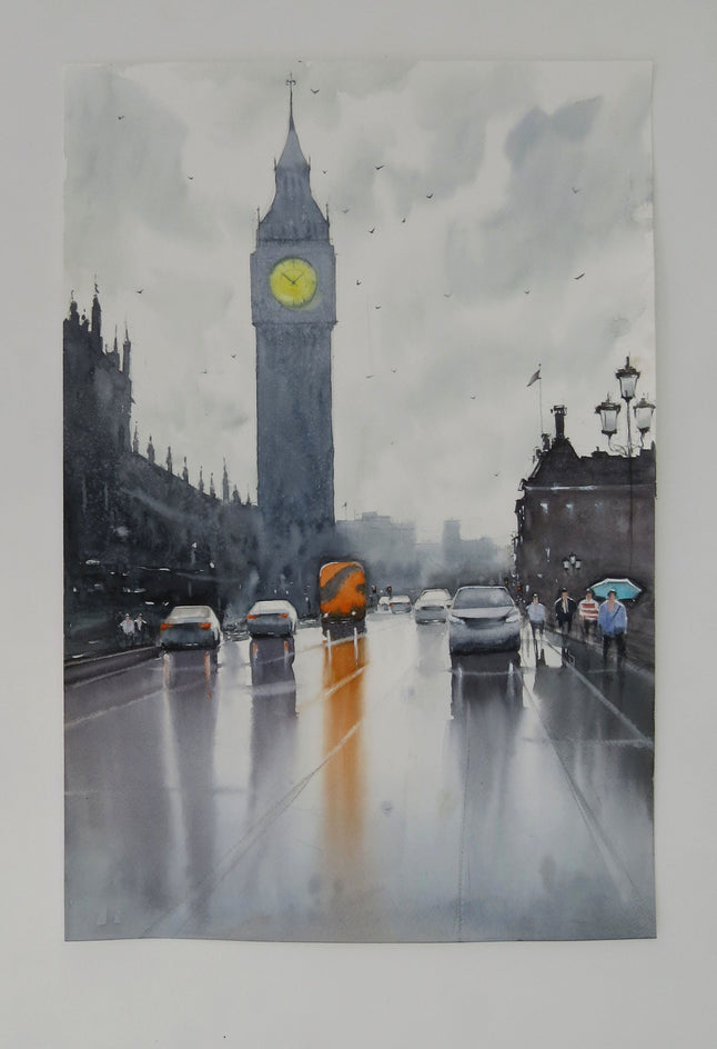 That Red Bus in Westminster by Swarup Dandapat |  Context View of Artwork 