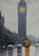 Original art for sale at UGallery.com | That Red Bus in Westminster by Swarup Dandapat | $750 | watercolor painting | 22' h x 15' w | thumbnail 4