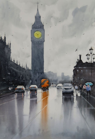 That Red Bus in Westminster by Swarup Dandapat |  Artwork Main Image 