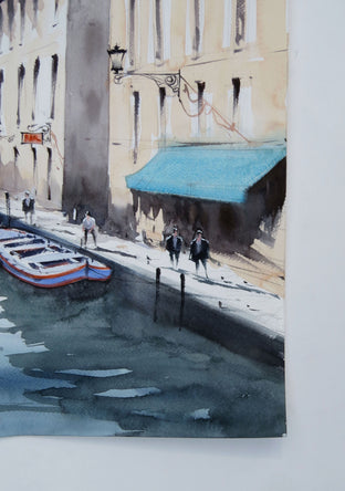 Original art for sale at UGallery.com | The Canalside Story by Swarup Dandapat | $750 | watercolor painting | 22' h x 15' w | photo 2