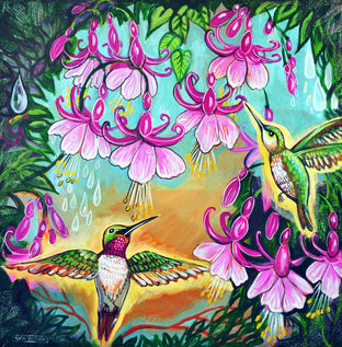Original art for sale at UGallery.com | Sweet Nectar by Kira Yustak | $800 | mixed media artwork | 24' h x 24' w | photo 1