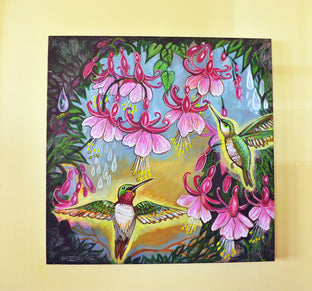 Original art for sale at UGallery.com | Sweet Nectar by Kira Yustak | $800 | mixed media artwork | 24' h x 24' w | photo 3