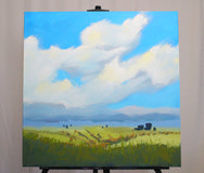 Original art for sale at UGallery.com | Montana Sky by Nancy Merkle | $875 | acrylic painting | 24' h x 24' w | thumbnail 3