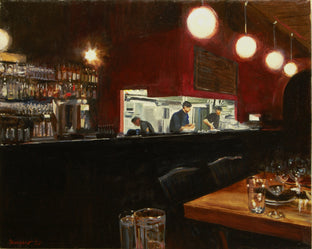 Original art for sale at UGallery.com | Tap and Grill by Onelio Marrero | $900 | oil painting | 16' h x 20' w | photo 1