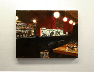 Original art for sale at UGallery.com | Tap and Grill by Onelio Marrero | $900 | oil painting | 16' h x 20' w | photo 3