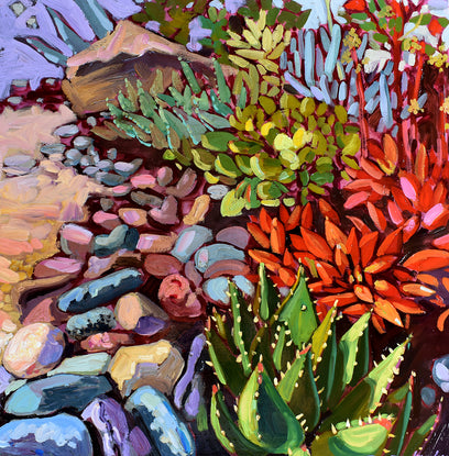 abstract succulent art Succulent Summer by Tara Zalewsky-Nease - oil painting