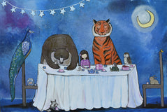 Original art for sale at UGallery.com | Tea and Cake by Andrea Doss | $1,100 | acrylic painting | 24' h x 36' w | thumbnail 1