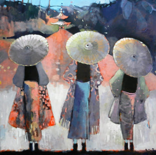 Original art for sale at UGallery.com | Temple Crawl by Mary Pratt | $3,600 | oil painting | 48' h x 48' w | photo 1