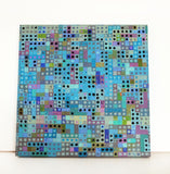 Original art for sale at UGallery.com | Grid Aesthetic: Blue as Delimiter by Terri Bell | $650 | mixed media artwork | 20' h x 20' w | thumbnail 3