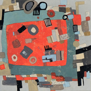 Original art for sale at UGallery.com | That Red Space by Terri Bell | $275 | mixed media artwork | 10' h x 10' w | photo 1