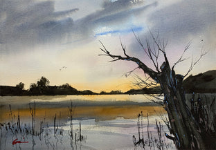 Original art for sale at UGallery.com | The Guardian by Posey Gaines | $600 | watercolor painting | 14' h x 20' w | photo 1