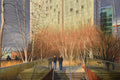 Original art for sale at UGallery.com | The High Line in Autumn by Nick Savides | $3,700 | oil painting | 24' h x 36' w | thumbnail 1