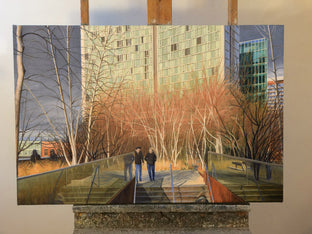 Original art for sale at UGallery.com | The High Line in Autumn by Nick Savides | $3,700 | oil painting | 24' h x 36' w | photo 3