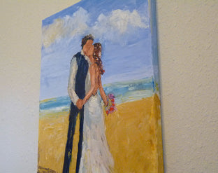 Original art for sale at UGallery.com | The Kiss by Judy Mackey | $675 | oil painting | 20' h x 16' w | photo 3