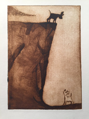 Original art for sale at UGallery.com | The Cliff by Doug Lawler | $325 | printmaking | 10' h x 8' w | photo 1