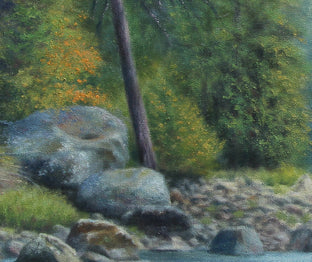Original art for sale at UGallery.com | The Dipping Pool by Jo Galang | $575 | oil painting | 14' h x 11' w | photo 4