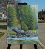 Original art for sale at UGallery.com | The Dipping Pool by Jo Galang | $575 | oil painting | 14' h x 11' w | thumbnail 3