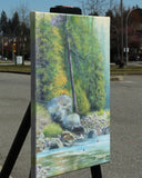 Original art for sale at UGallery.com | The Dipping Pool by Jo Galang | $575 | oil painting | 14' h x 11' w | thumbnail 2