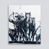 Original art for sale at UGallery.com | The Herd by Shao Yuan Zhang | $6,500 | oil painting | 46' h x 38' w | thumbnail 2