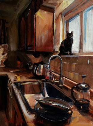 Original art for sale at UGallery.com | The Kitchen Supervisor by Jonelle Summerfield | $450 | oil painting | 12' h x 9' w | photo 1